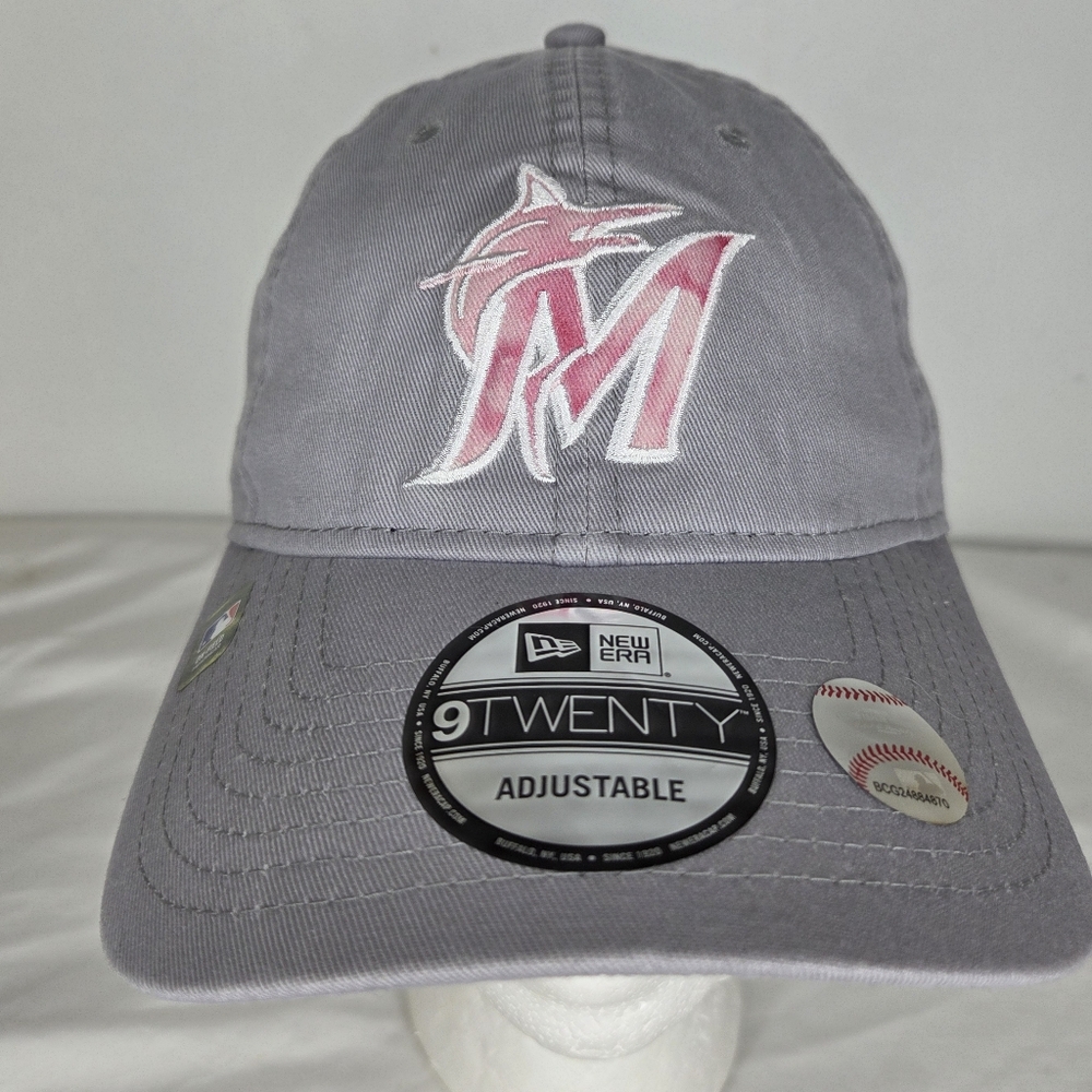 Miami Marlins New Era OS 2022 Mothers Day Gray And Pink Tie-Dye Cap Baseball Hat